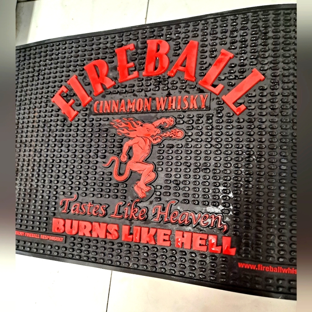 Fireball Cinnamon Whisky 12 × 18 Bar Mat